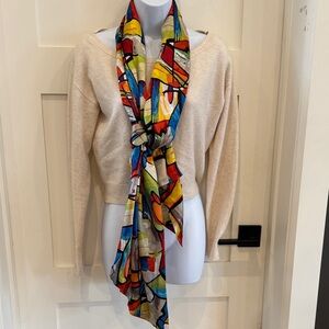 Colorful Abstract Silk Scarf